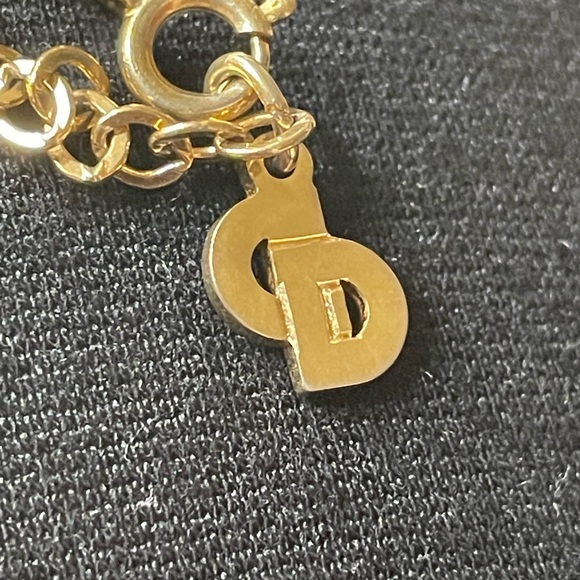Authentic Vintage Christian Dior Gold Plated logo Necklace - Picture 4 of 4